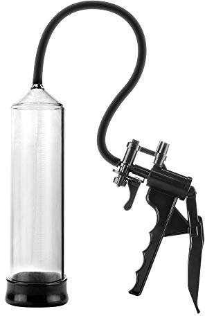 Me You Us Trigger Penis Pump – Clear Cylinder with Black Grip – Male Pump Enlargement Device with Trigger Handle, Quick Release Valve, TPE Seal – Latex-Free