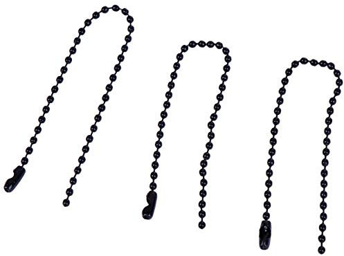 EXCEART 50 StüCk Schwarze Kugelkette 2,4Mm X 15Cm, Ideal FüR Dekoration, AnhäNger Und Etiketten, Robuste Eisenkette Mit Perlenverbinder FüR Partys Und Reisen