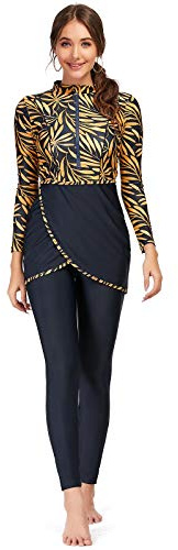 Seafanny Traje de baño de 3 piezas musulmanes de cubierta completa hiyab burkini modesto traje de baño