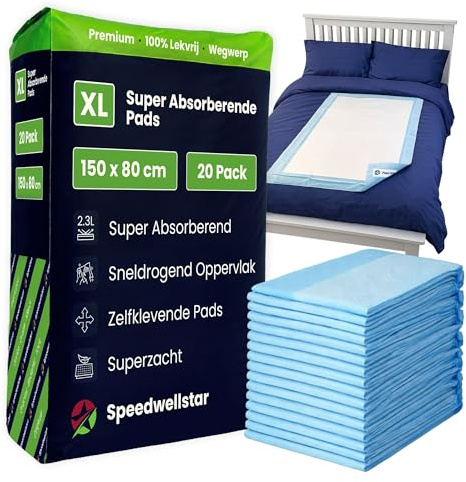 Speedwellstar Empapadores incontinencia Extra Grandes 150x80cm Adhesivos 2300 ml – Protectores de Cama Impermeables Pack de 120