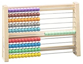 WISSNER aktiv lernen-Rechenschieber bunt - Robustes RE-Wood-Holzdesign für Grundschulkinder, Spielend Rechnen Lernen bis 100, 25x17x4,5 cm, Rechenrahmen für Schulkinder