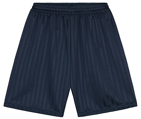 Short de Sport Enfant Short Sport Court à Cordon Gym Running Foot Rugby Basket Vêtement Mixte Sportswear Garçon Fille Taille Elastique Rayé 5-14 Ans (Navy, 13-14 Ans)