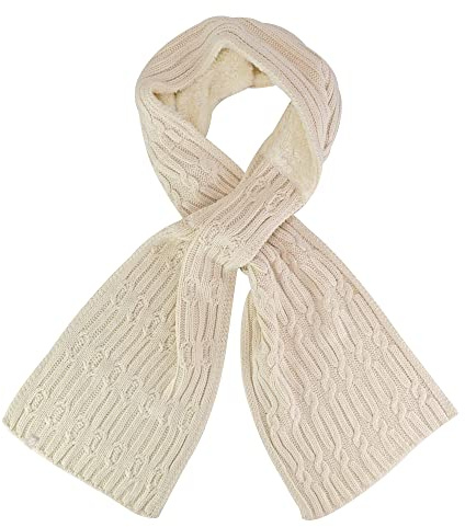 HEAT HOLDERS Women's Luxury Fleece Winter Scarf Thermal Fashion Scarf for Ladies (One Size, Cream)