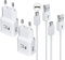 Adaptive Schnellladung Ladegerät (2-Pack), Schnellladegerät Netzteil Stecker mit Micro USB Ladekabel 1,5m Kompatibel mit Samsung Galaxy S7/S7 Edge/S6/S6 Plus/S5/S4/S3/S2/A03/J7/J3/Note5 4 Handy