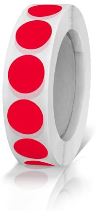 Runde Aufkleber 13mm Rot Selbstklebend Rolle kleine Klebepunkte Etiketten Farbkodierung kreise Sticker Wetterfest 1000 Stück
