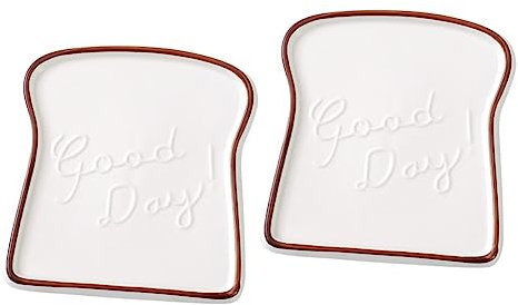 BESTonZON 2 Pièces Assiettes Mignonnes En Céramique - Vaisselle, Moule à Gâteau, Assiette à Sushis, Dessert, Collation Et Pain Grillé