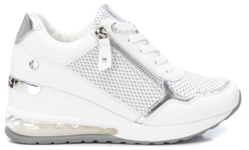 XTI - Zapatilla con Cuña Mujer Blanco - Calzado Cómodo y Versátil - Moda Casual - Modelo 14257301 (Talla 37)