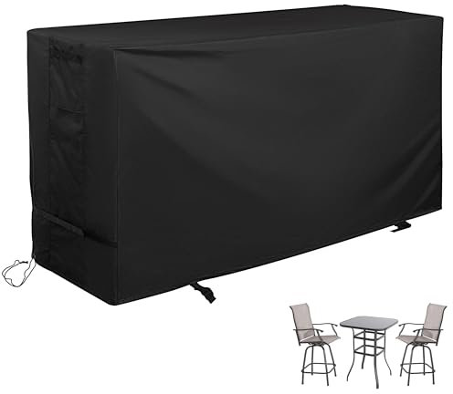 Starcrew Outdoor Bistro Set Cover, Waterproof Oxford Fabric, Protective Cover for Patio Swivel Bar Set of 3, High Top Patio Set of 3, 70 x 32 x 47 inches