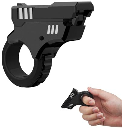 Fidget Slider Gun Toy - Fidget & Finger 3D Printed Zoom Gun Fidget Toy, Light Product Stress Relief Toys, Adult Fidget Gadgets, Fun Anxiety Pressure Relieving Toy for Autism Adults Kids, Black Silver