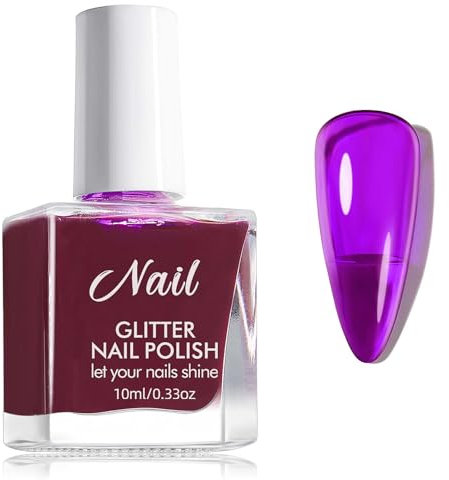 Jelly Style - Transparent Purple Nail Varnish - Vegan Base Natural Jelly Nail Polish - Breathable Neon - Long Lasting Air Dry}