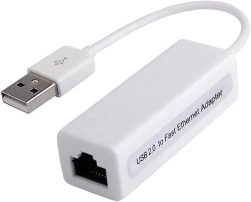 Jembe-Adaptateur Réseau Ethernet Gigabit 100Mbit LAN USB 2.0 USB A vers RJ45 PC Notebook Ultrabook Tablette Windows Mac - Lot de x1, Blanc