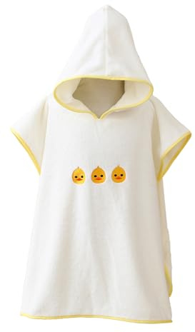 BeLikeFish Toalla con Capucha para Niños 2-9 años, Suave y Absorbente, Ideal para Baño y Piscina (Patito Blanco, 70x70cm, 7-9 años)