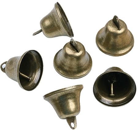 Holibanna Campanas De Mano De Latón 38 Mm Campana De Fiesta Antigua Decoración Navideña para Bricolaje Juego De 20 Piezas para Uso Casa y Eventos