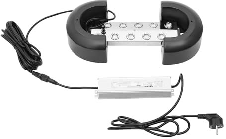 OMGGYER Macchina per nebbia a ultrasuoni con 10 teste, alimentatore impermeabile da 350 W e boa, 7 l/h, nebbia per stagno, giardino, giardino roccioso, serra