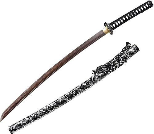 Katana in Palissandro Naturale, Spada da Samurai in Legno Fatta A Mano con Fodero, Bokken per Esposizione, Collezione Cosplay E Allenamento Kendo