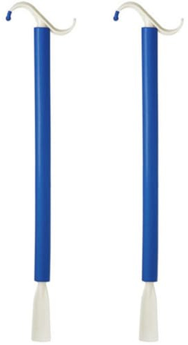 Ciieeo Bastones de Ayuda para Vestirse 2 Piezas Elevadores de Zapatos para Personas Mayores y Discapacitadas Diseño Ligero y Portátil Colores Marfil y Azul Barra Práctica para