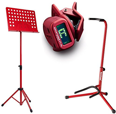 Zoundhouse Einsteiger-Bundle (47: Orchesterpult + Gitarrenständer + Clip-On Tuner/rot)