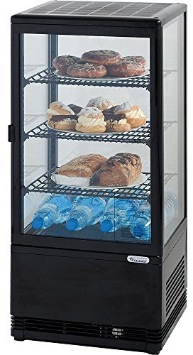 Stalgast Kühlvitrine, 78 Liter, schwarz, Abmessung 428 x 386 x 960 mm (BxTxH)