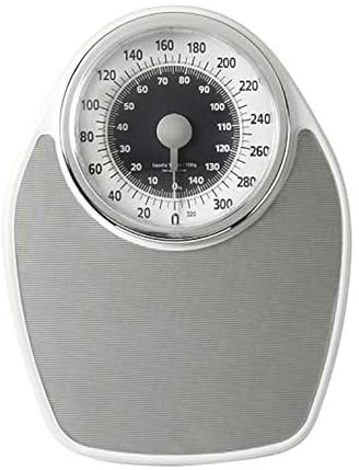 InstaTrack Large Dial Metal Analog Bathroom Scale with Silver Mat, Accurate Body Weight Measurements up to 330 Pounds, Large Display, Easy to Use, Battery Free, Silver