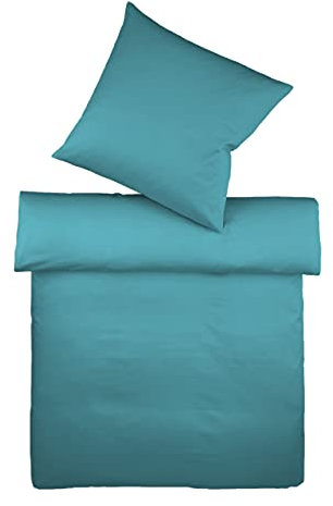 fleuresse Leinen-Bettwäsche Provence, Petrol 155x220 + 80x80 cm