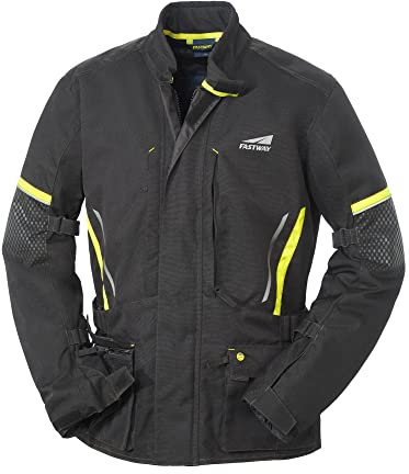 Fastway Textil Motorradjacke Herren mit Protektoren, Wasserdichte Motorrad Jacke Herren, Atmungsaktiv, Winddicht, Thermo-Isolierung, Sicherheitsnähte, Verbindungsreißverschluss, Ventilationssystem, 58