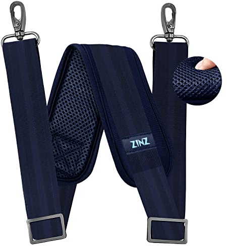 ZINZ 79 inch Shoulder Strap, Extra-thick Fixed Cushion Pad and Dual Clasps Universal Replacement Strap with Metal Swivel Hooks for Laptop Bags, Luggage Bags, Camera, Crossbody (200cm,Blue)
