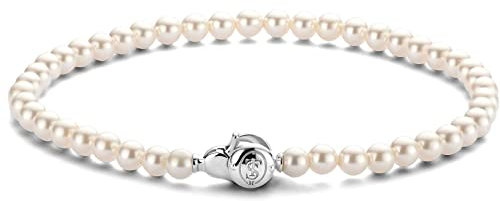 Ti Sento Milano Damen-Armband Schmuck aus rhodiniertem Sterling Silber Armband Farbe Perlmutt Größe L Umfang 20 cm Die Referenz ist 2908pw, Sterling-Silber