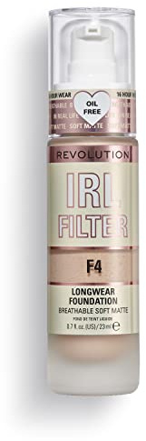 Makeup Revolution, IRL Filter Longwear Foundation, Medium to Full Coverage, F4, 23ml