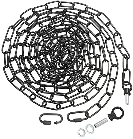 PATIKIL 19 Pies Iluminación Cadena para Lámpara Colgante, Candelabro Cadena Luz Accesorio Cadena Carga Capacidad 65lbs para Lámpara Colgante, Ventilador Techo, Negro