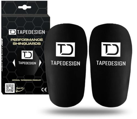 TAPEDESIGN® - Performance Shinguards 2.0 (Black Edition) Schienbeinschoner Fußball Herren Damen Kinder Schwarz Shin Pads für Fussball-Stutzen individuell anpassbar Schienbein-Schützer rutschfest