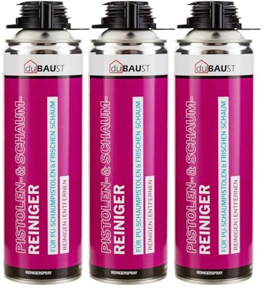 3x dubaust PRS24 Pistolrengörare PU-rengöringsmedel 500 ml burk för skumpistol, verktyg, avlägsnar färskt PU-skum, inklusive sprayhuvud