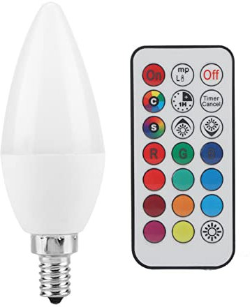 Smarte Glühbirne, Smart Glühbirne, Intelligente LED Glühbirnen, 3 W E27 E14 E12 B22 Farbwechsel Kerzenbirne RGB Kerzenwärmerbirne mit Fernbedienung für Kleine Glühbirnen mit E12-Sockel