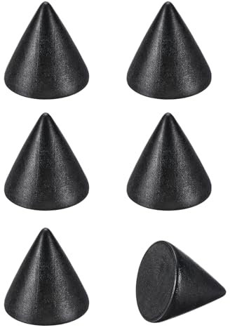 PATIKIL Soporte de Anillo de Cono de Madera, 6 Piezas Soporte de Exhibición de Anillo de Madera para Dedos Organizador de Soporte de Conos de Madera, Negro (30x30mm)