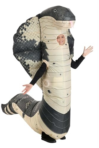 Inflatable Hooded Snake Costume for Kid's - Includes Fan, Battery Pack & Enclosed Head - Funny Animal Halloween Outfit Standard