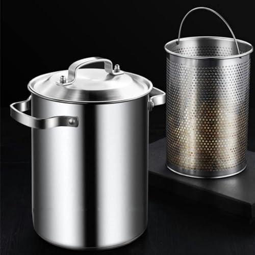 Pentola per asparagi in acciaio inossidabile 304 - Vaporizzatore per verdure e padella profonda per pasta, spaghetti e altro - Strumento da cucina da 4,2 litri con cestino e coperchio