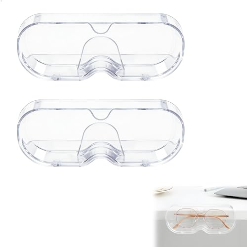 letuxaamz Organizador Gafas, Organizador Gafas de Sol y Organizador de Gafas 2 Piezas, Soporte de Pared Transparente Antipolvo con Adhesivo para Baño y Dormitorio