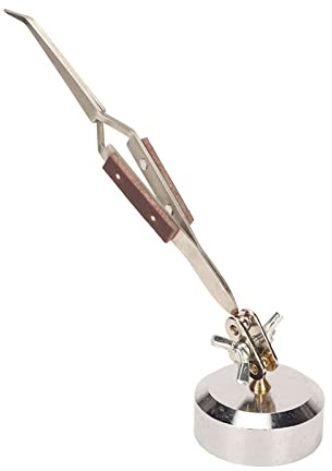 QANYEGN Pinzette di terza mano, pinzetta per saldatura curva dritta, pinzette per saldatura con base rotante a 360 gradi per la creazione di gioielli