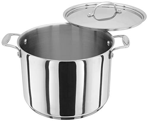 Stellar Profile 24cm Stockpot with Lid - 7L Stainless Steel Cooking Pot with Twin Handles – Induction Hob Compatible, Dishwasher & Oven Safe, Uncoated & PFAS-Free