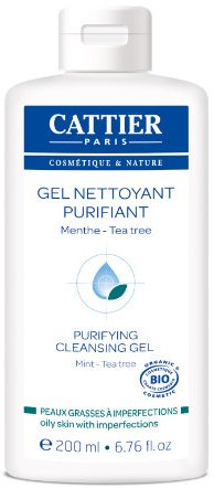 Cattier - Gel Nettoyant Purifiant Bio - Soin Peaux Jeunes Grasses à Imperfections - 200 ml