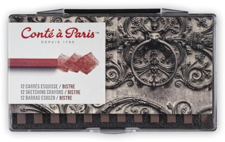 Conté à Paris 12 Count Sketching Crayons Set, Bistre