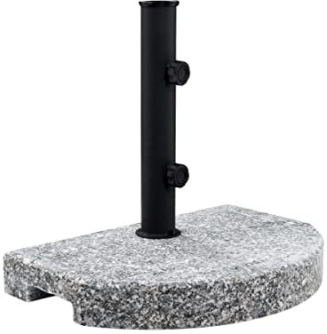 BUTLERS Sonnenschirmständer The Rock – Halbrunder, 15 Kg Schwerer Ständer mit Granitplatte für eine Maststärke bis Ø 3,8 cm