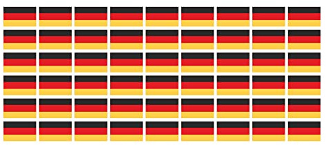 INDIGOS UG - Mini Aufkleber Set - Pack glatt - 20x12mm - selbstklebender Sticker - Fahne - Germany - Deutschland - Flagge - Banner - Standarte fürs Auto, Büro, zu Hause und die Schule - 54 Stück