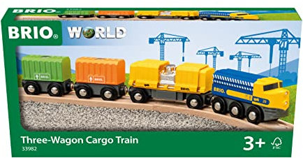 BRIO 33982 Güterzug mit DREI Waggons