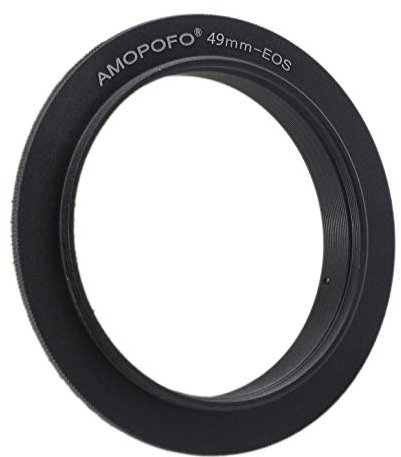 49 mm to EF retroadapter macro reverse ring adapter ring. For EF-S cameras T6s (760D), T7i, T6, SL1 (100D) and XS (1000D), 60D & 70D, 77D, 80D, 10D, 20D, 30D, 40D, 50D, 5D, 5DMark II