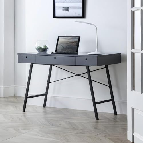 Julian Bowen Trianon Desk - Grey - Sleek and Modern Workspace Solution for Contemporary Homes