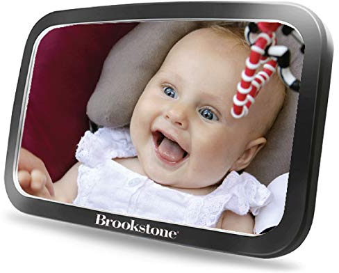 Brookstone Baby Car Mirror, Car Seat Mirror for Newborn, Baby Essentials with Safe Wide Design, Newborn Essentials Must Haves