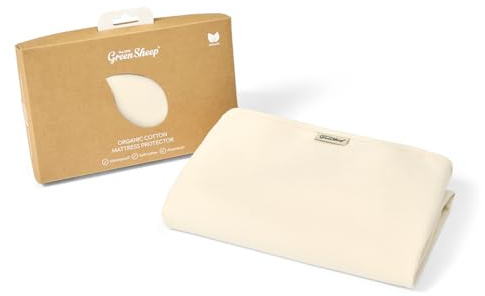 The Little Green Sheep SnuzPod - Protector de colchón orgánico Impermeable, 100% algodón, Plano sin Ruido, para bebés y niños, 40 x 75,5 cm (Blanco Natural)