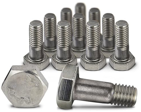 PROTECH 4 Stück Sechskantschrauben mit Schaft M14x50 aus rostfreiem Edelstahl A2 Maschinenschrauben mit Teilgewinde ISO 4014 Gewindeschrauben DIN 931