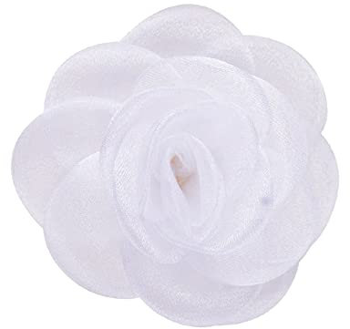 KABELIF 2 Stück Rose Brosche Ansteckblume Blume Haarspange Haarschmuck Blume Corsage Tasche Schuhe Hüte Zubehör zum Hochzeit Bankett Party 7 CM (Weiß)