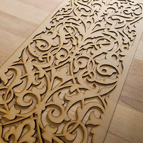 French Damask Panel Screen Radiator Cabinet wall Decorative Screening-grille- Perforated MDF panel (1200x600mm) 0062 (3 mm thick MDF)